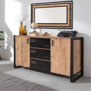 Holen buffet industriel avec portes et tiroirs