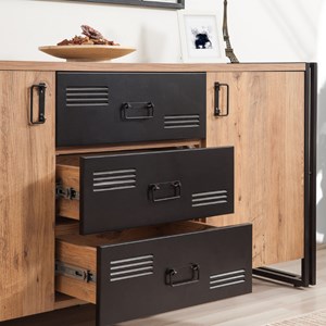 Holen buffet industriel avec portes et tiroirs