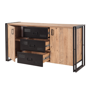 Holen buffet industriel avec portes et tiroirs