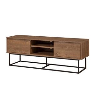 Haye meuble tv bois et noir avec rangements