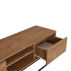 Haye meuble tv bois et noir avec rangements