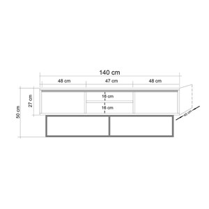 Haye meuble tv bois et noir avec rangements
