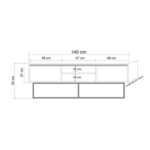 Haye meuble tv bois et noir avec rangements
