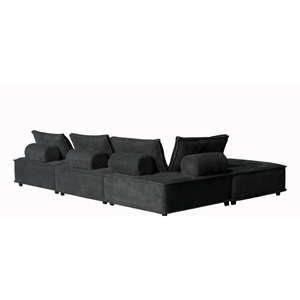 Stava canapé d'angle 4 places gris foncé