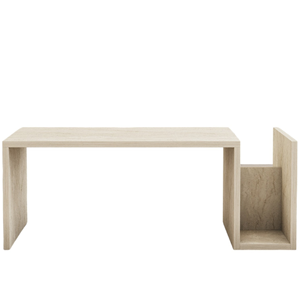 Melmo - table basse en bois effet pierre avec porte magazines