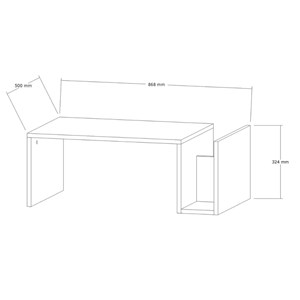 Melmo table basse en bois effet pierre avec porte magazines