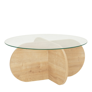 Ribe table basse en bois et plateau en verre