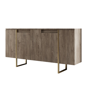 Luxor buffet design bois et or 160 cm - 4 portes