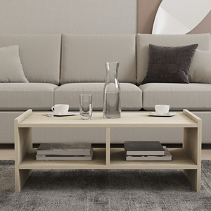Albin table basse en bois effet pierre - 2 niches
