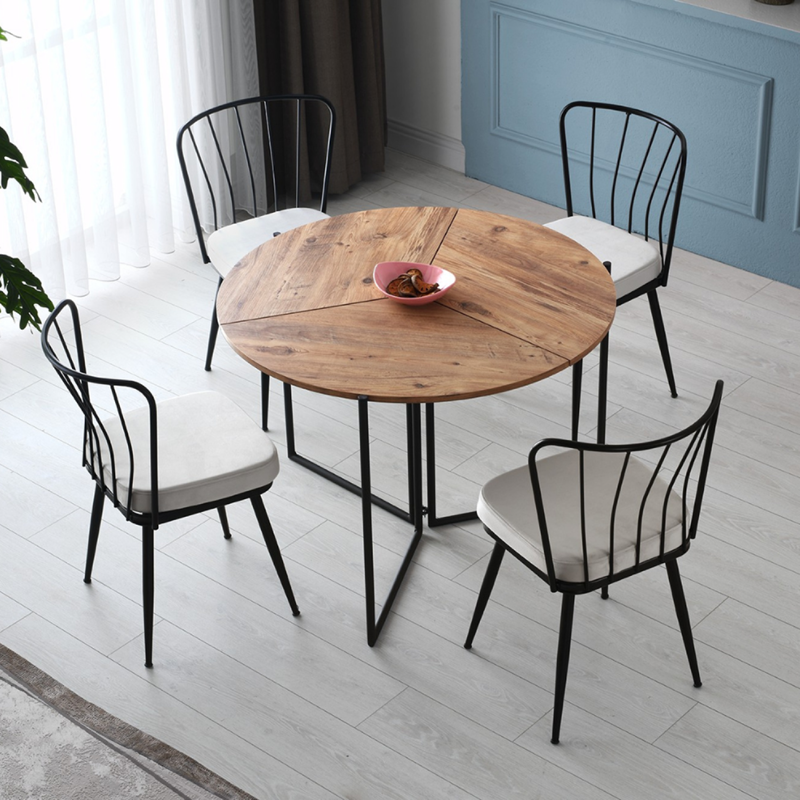 Bronie table de salle à manger pliable couleur chêne