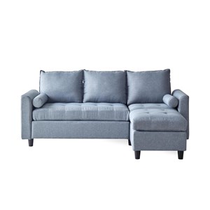 Coventry canapé 3 places en tissu avec pouf gris clair