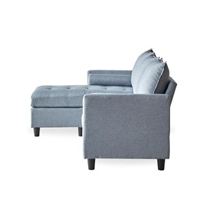 Coventry canapé 3 places en tissu avec pouf gris clair