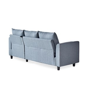 Coventry canapé 3 places en tissu avec pouf gris clair