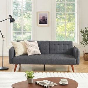 Inverness canapé 3 places convertible avec tablette centrale rabattable gris