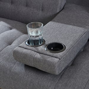 Inverness canapé 3 places convertible avec tablette centrale rabattable gris