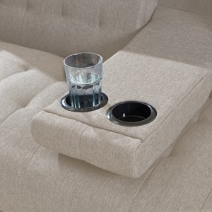 Inverness canapé 3 places convertible avec tablette centrale rabattable beige