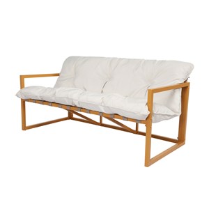 Rabat salon de jardin 5 places contemporain marron et coussins beiges