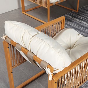 Turini salon de jardin 8 places effet rotin coussins blancs