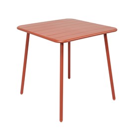 Bergame table salon de jardin repas 4 places 70x70cm terracotta