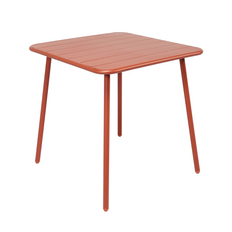 Bergame table salon de jardin repas 4 places 70x70cm terracotta