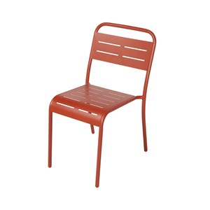 Bergame lot de 4 chaises salon de jardin repas terracotta
