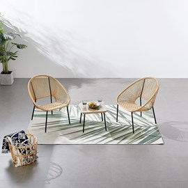 Acapulco salon de jardin 2 places avec table naturel