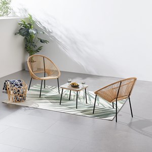 Acapulco salon de jardin 2 places avec table naturel