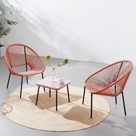 Acapulco salon de jardin 2 places avec table terracotta