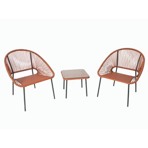 Acapulco salon de jardin 2 places avec table terracotta