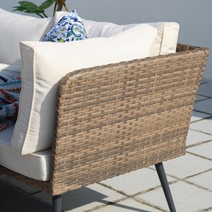 Baracoa salon de jardin 9 places résine tressée marron et beige