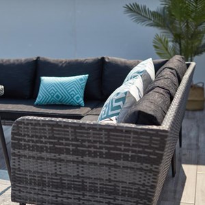 Baracoa salon de jardin 9 places résine tressée anthracite