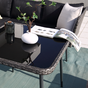 Baracoa salon de jardin 9 places résine tressée anthracite