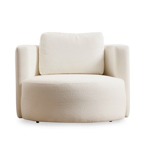 Olsen fauteuil bouclettes couleur crème