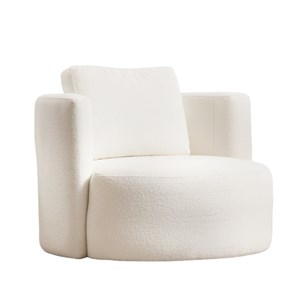 Olsen fauteuil bouclettes couleur crème