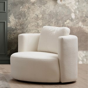 Olsen fauteuil bouclettes couleur crème