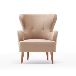 Smith fauteuil en velours beige avec accoudoirs