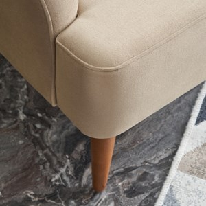 Smith fauteuil en velours beige avec accoudoirs