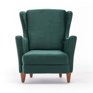 Williams fauteuil à oreilles en velours vert