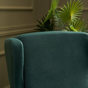 Williams fauteuil à oreilles en velours vert