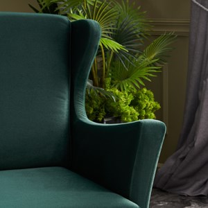 Williams fauteuil à oreilles en velours vert