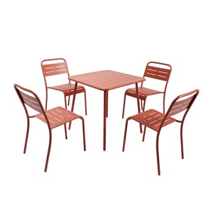 Bergame salon de jardin repas 4 places terracotta