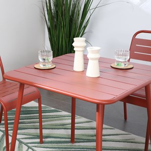 Bergame salon de jardin repas 4 places terracotta