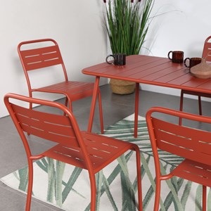 Bergame salon de jardin repas 6 places terracotta