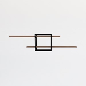 Paro etagère murale design - 2 rangements - bois et noir