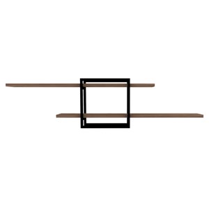 Paro etagère murale design - 2 rangements - bois et noir