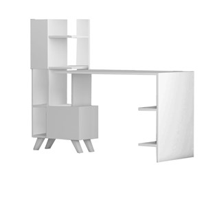 Kuhmo bureau contemporain 9 rangements - blanc