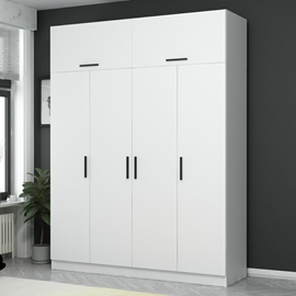 Foch dressing avec étagères et penderie 15 espaces de stockage blanc