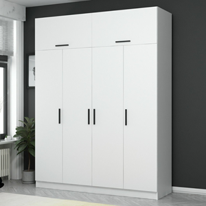 Foch - dressing avec étagères et penderie 15 espaces de stockage blanc