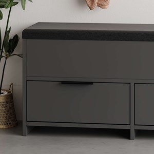 Poli meuble à chaussures - 4 rangements - noir