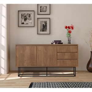 Sabinov buffet en bois 2 portes et 3 tiroirs 140 cm